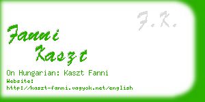 fanni kaszt business card